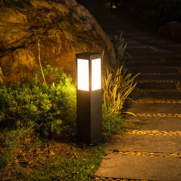 Modern Solar Lawn Square Column Outdoor Waterproof Path Lamp