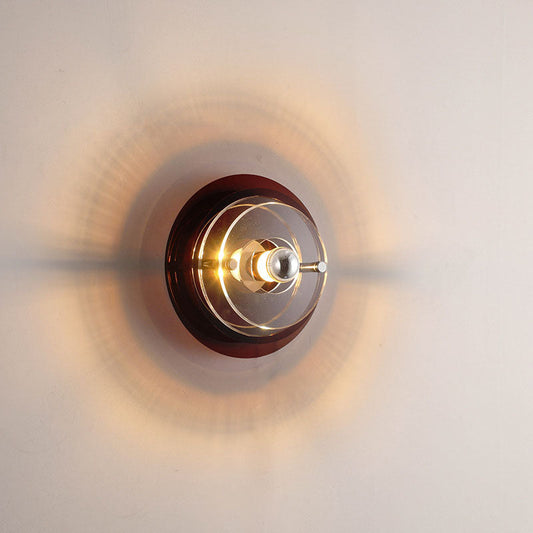 Contemporary Creative Colorful Iron Acrylic Flying Saucer Shade 1-Light Wall Sconce Lamp For Entertainment Room