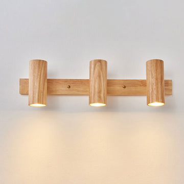 Modern Minimalist Wood Track Spotlight 1/2/3 Light Wall Sconce Lamp