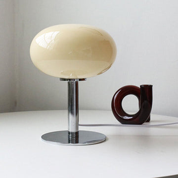 Contemporary Nordic Round Iron Glass 1-Light Table Lamp For Bedroom