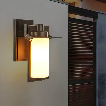 1-Light Glass Outdoor Wall Lantern Sconce