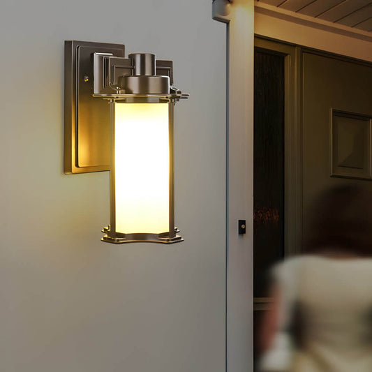 1-Light Glass Outdoor Wall Lantern Sconce