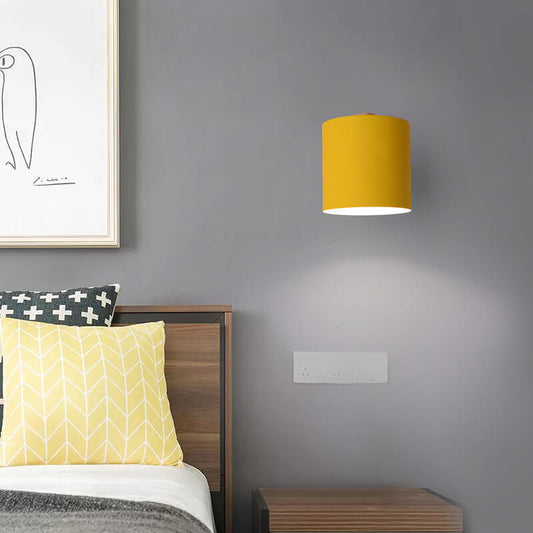 Nordic Macaron Cylinder Rotatable 1-Light Wall Sconce Lamps