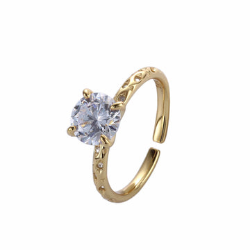 The Solitaire CZ Adjustable Sterling Ring