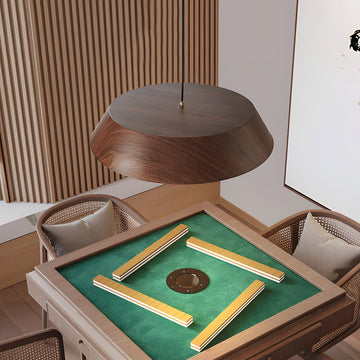 15.74-Inch Round Wood Japanese Style LED Pendant Light