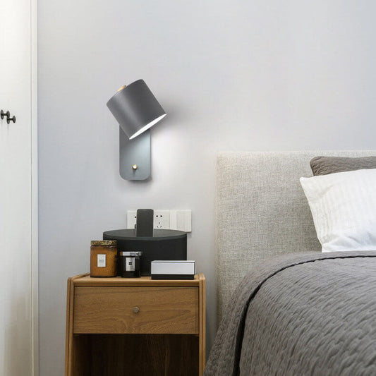 Nordic Macaron Cylinder Shape Rotatable 1-Light Wall Sconce Lamps