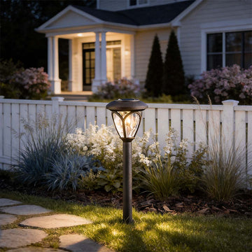 2-PCS Cheap Solar Lawn Lights Modern Black Smart LED Lights