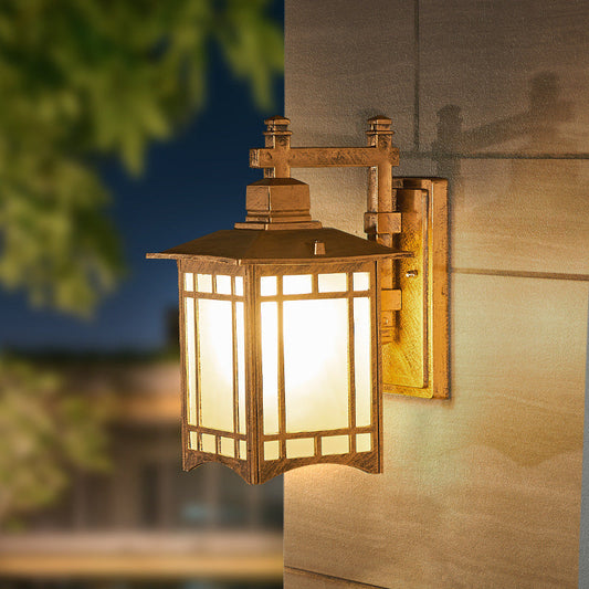 Modern Waterproof Solar Aluminum Chinese Pavilion Shape 1-Light Wall Sconce Lamp
