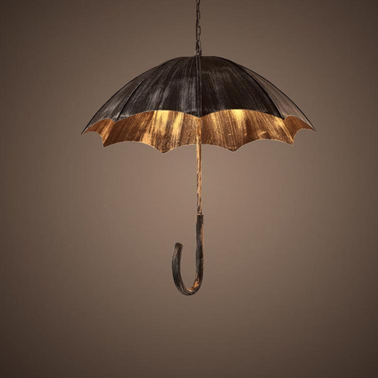 Contemporary Industrial Round Iron 5-Light Umbrella Chandeliers For Living Room