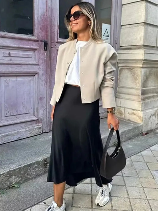 Satin Long Skirt Selène