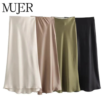Satin Long Skirt Selène