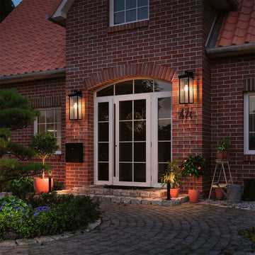 2 PCS Exterior Lantern Wall Lights Outdoor Courtyard Waterproof Light