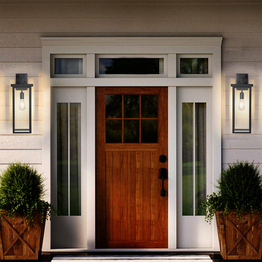 2 PCS Exterior Lantern Wall Lights Outdoor Courtyard Waterproof Light