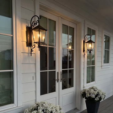2 PCS Black Outdoor Sconces European Vintage Wall Light