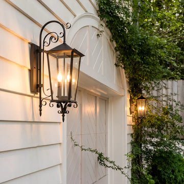2 PCS Black Outdoor Wall Sconce European Vintage Wall Lantern
