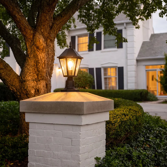 2 PCS Black Pillar Lights European Vintage Outdoor Lights
