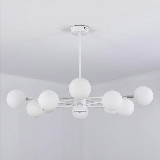 10-light Glass LED White Contemporary Chandeliers Hanging Lamp Pendant Light