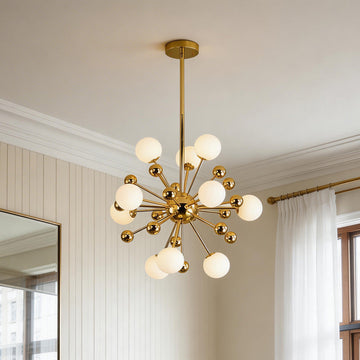 12 Light Sputnik Chandelier Nordic Style Gold Iron LED Ceiling Light