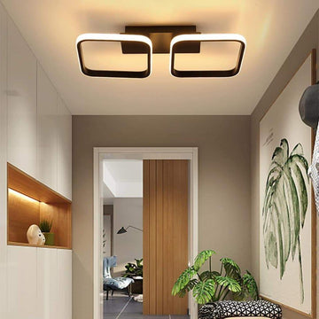 2 Square Acrylic LED Flush Mount Ceiling Light for Corridors