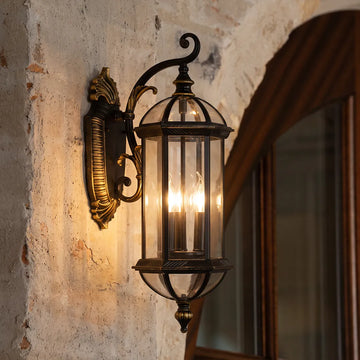 2 PCS Lantern Style Outdoor Wall Lights European Vintage Light