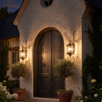 2 PCS Metal Outdoor Wall Sconces European Vintage Aluminum Light