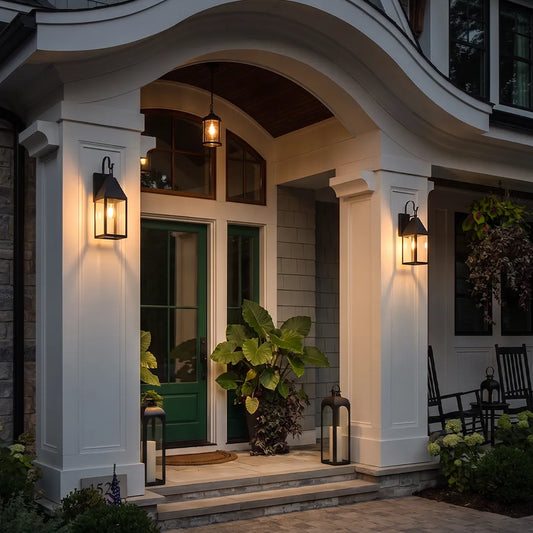 2 PCS Outdoor Black Sconce Vintage Style Wall Lantern