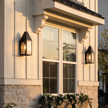 2 PCS Outdoor Black Sconce Vintage Style Wall Lantern