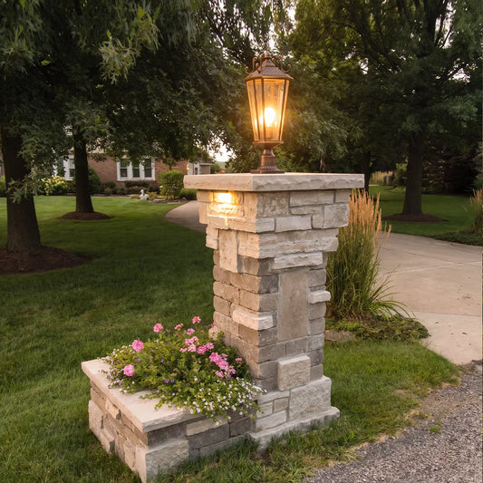2 PCS Outdoor Pillar Light Fixtures European Vintage Light