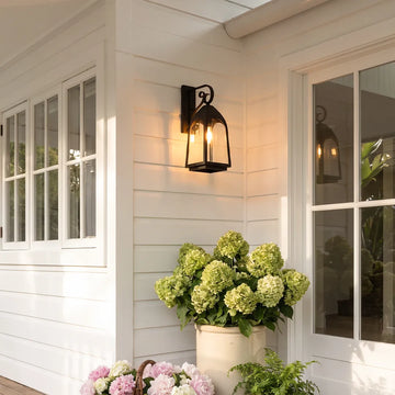 2 PCS Outdoor Wall Mount Lights Vintage Black Iron Light