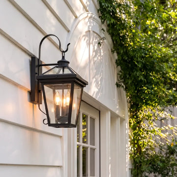 2 PCS Outdoor Wall Sconce Light Three-Light Stainless Steel Lantern