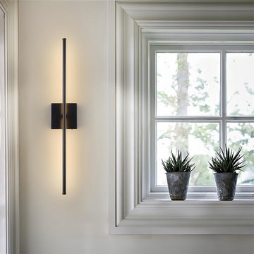 2 PCS Linear Wall Lights Modern Wireless Black Iron LED Lamp